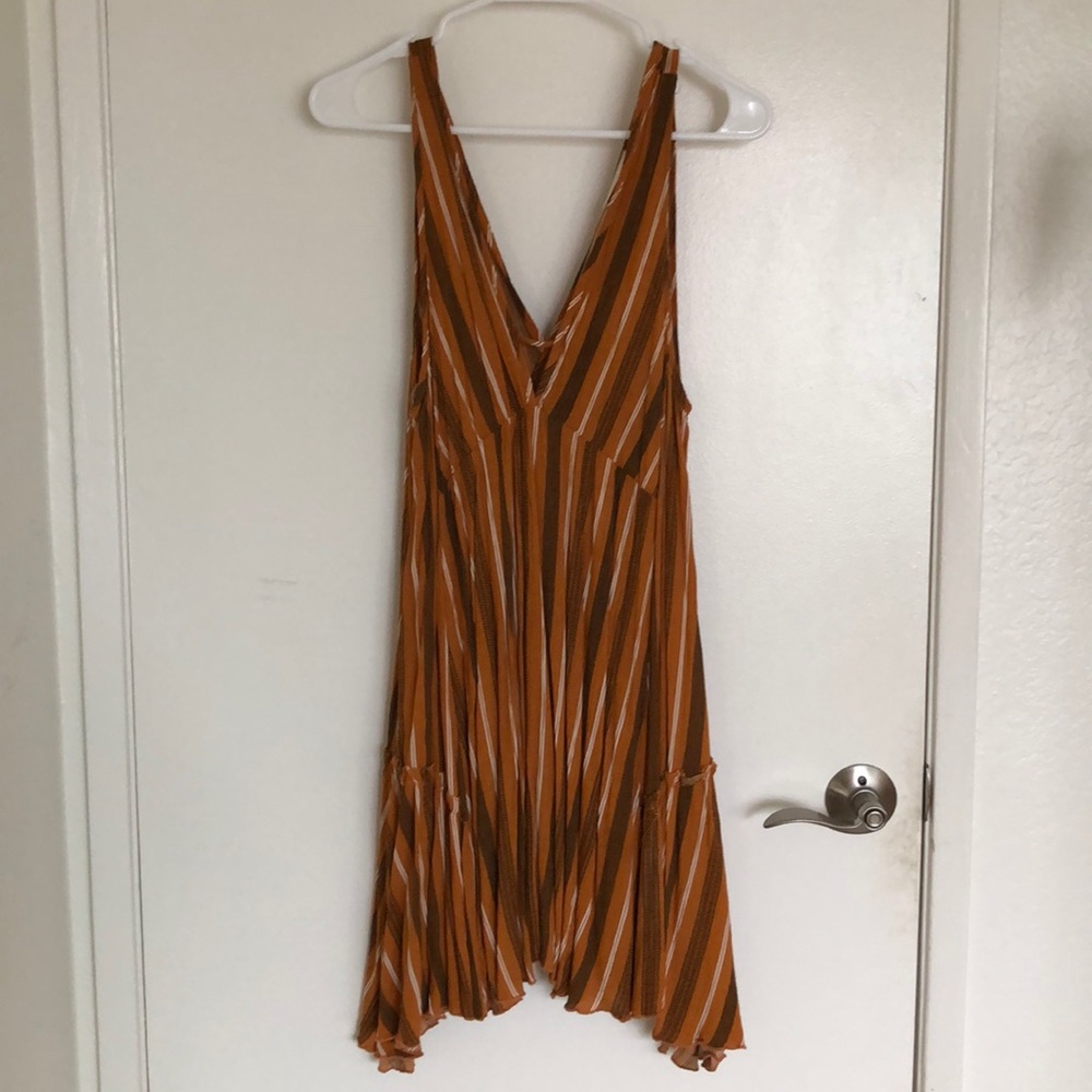 Sleeveless swing dress, orange, gently used